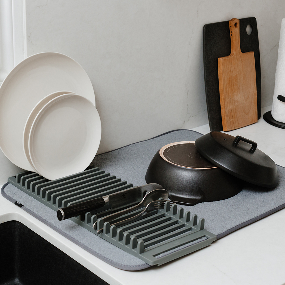 dish mat with rack