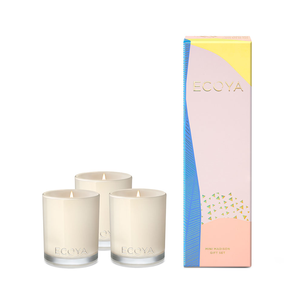 Ecoya Limited Edition Madison Mini Candle Gift Set 90g Set 3 Living